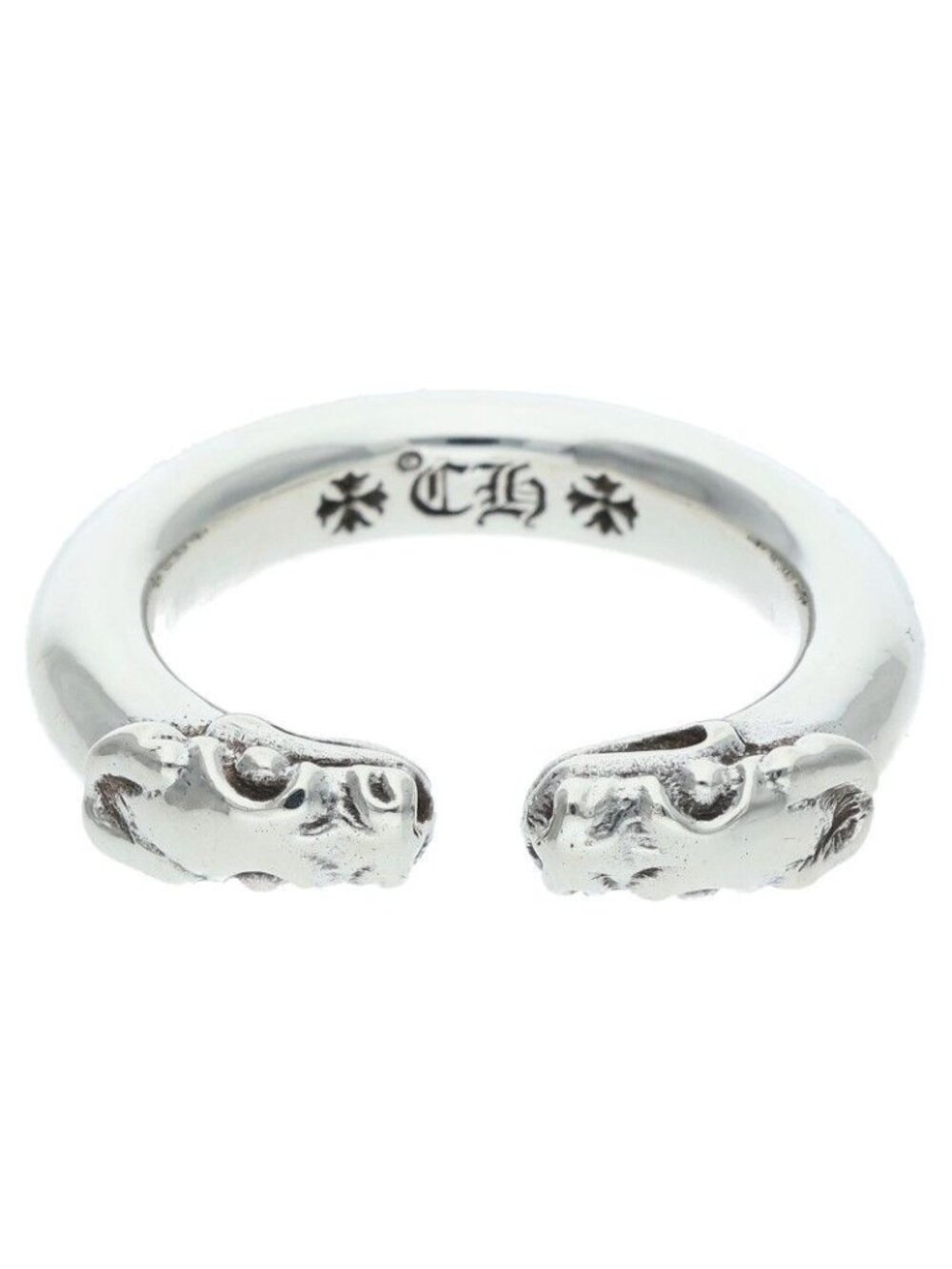 Chrome Hearts Double Dog Ring Silver